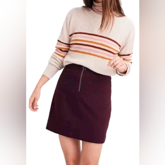 ❤️💛Madewell Fireside Mini Retro Wool Blend Skirt A line Size 00Plum Lined🩵💜 - Picture 8 of 9
